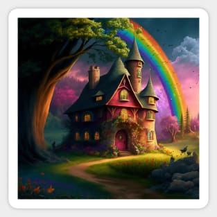 Magical Rainbow Castle Sticker